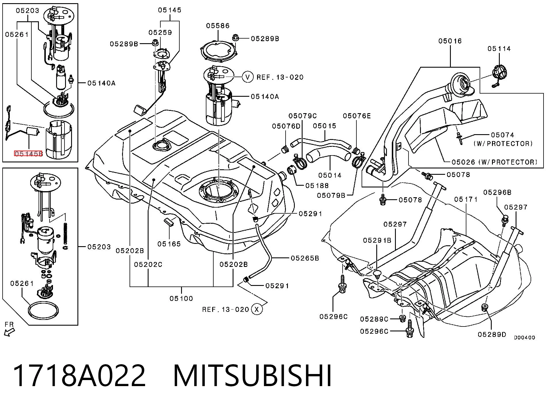 1718A022 Mitsubishi Sensor do nível de combustível no tanque