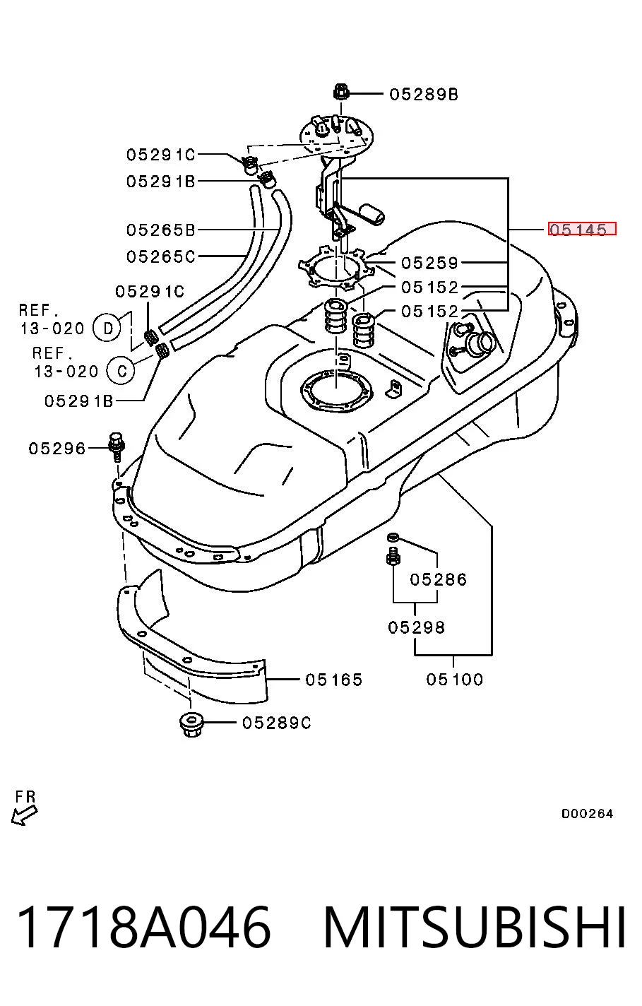 1718A046 Mitsubishi Sensor do nível de combustível no tanque