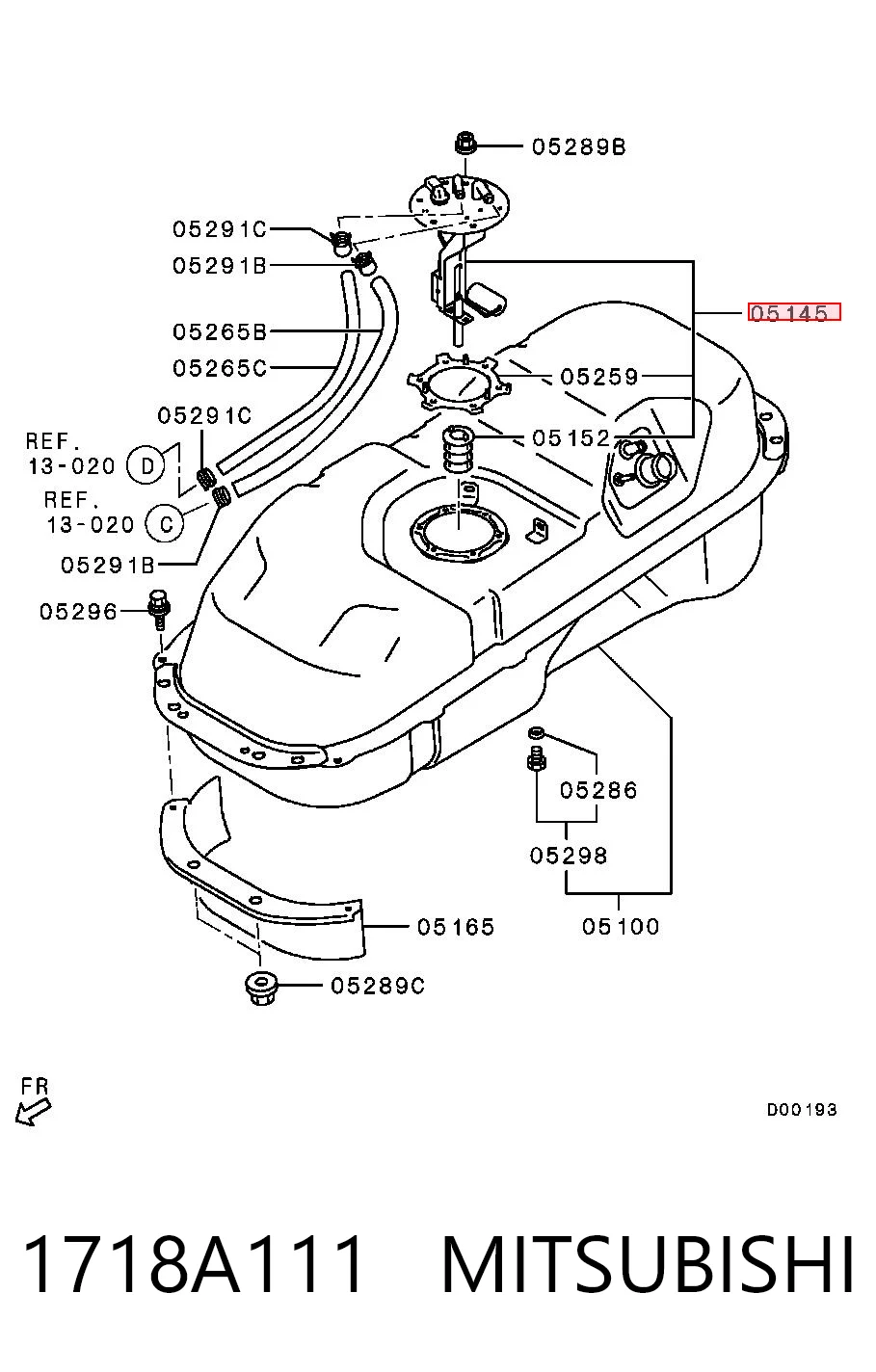 1718A111 Mitsubishi Sensor do nível de combustível no tanque