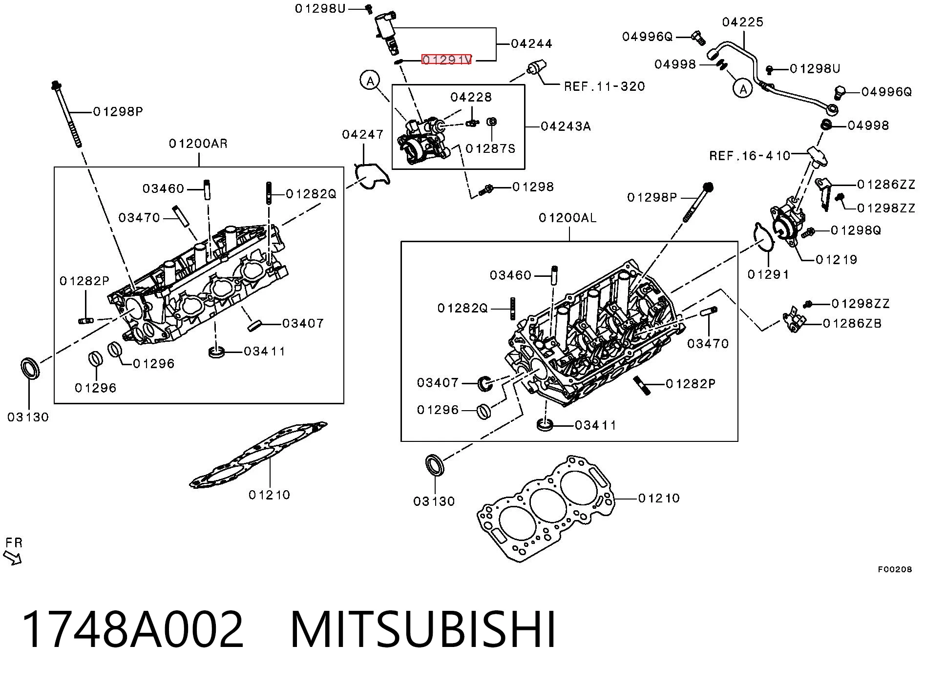 1748A002 Mitsubishi Vedante de regulador das fases de distribuição de gás