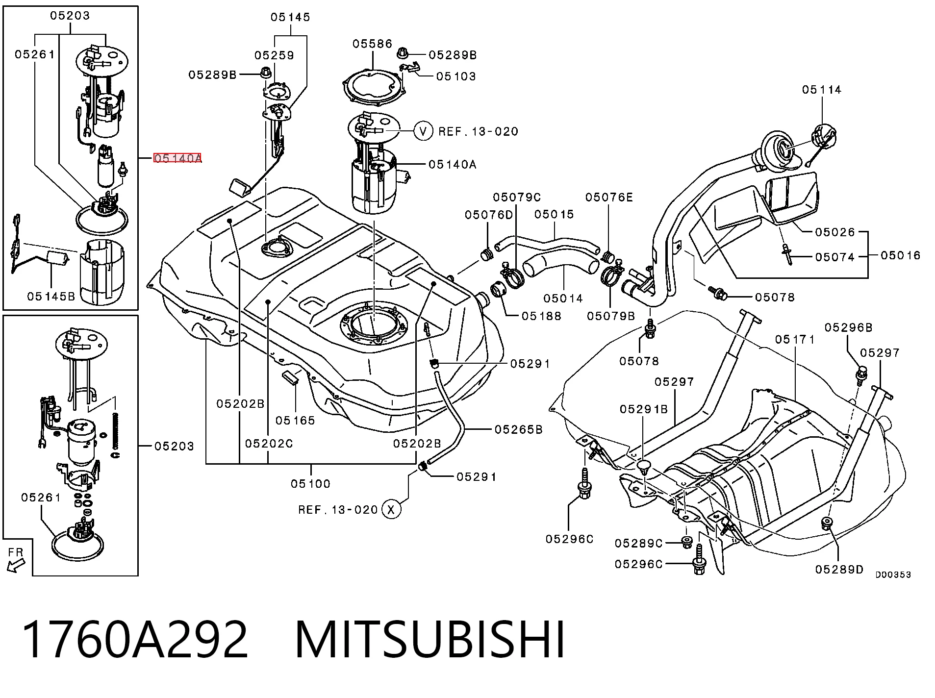  Módulo de bomba de combustível com sensor do nível de combustível Mitsubishi Outlander II XL SUV (CWW) (2005 - 2012) II XL