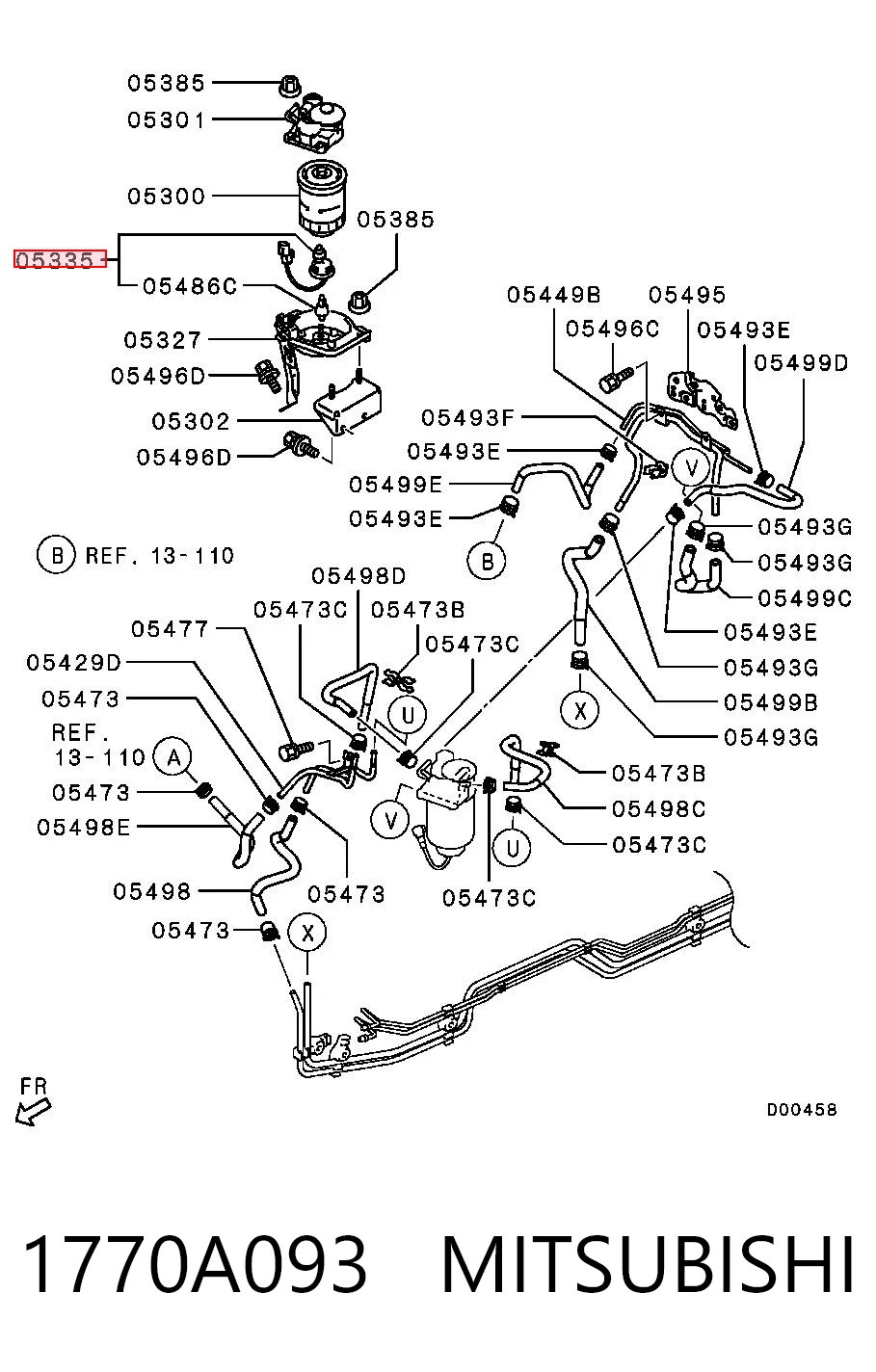 1770A093 Mitsubishi Sensor do nível da água de filtro de combustível