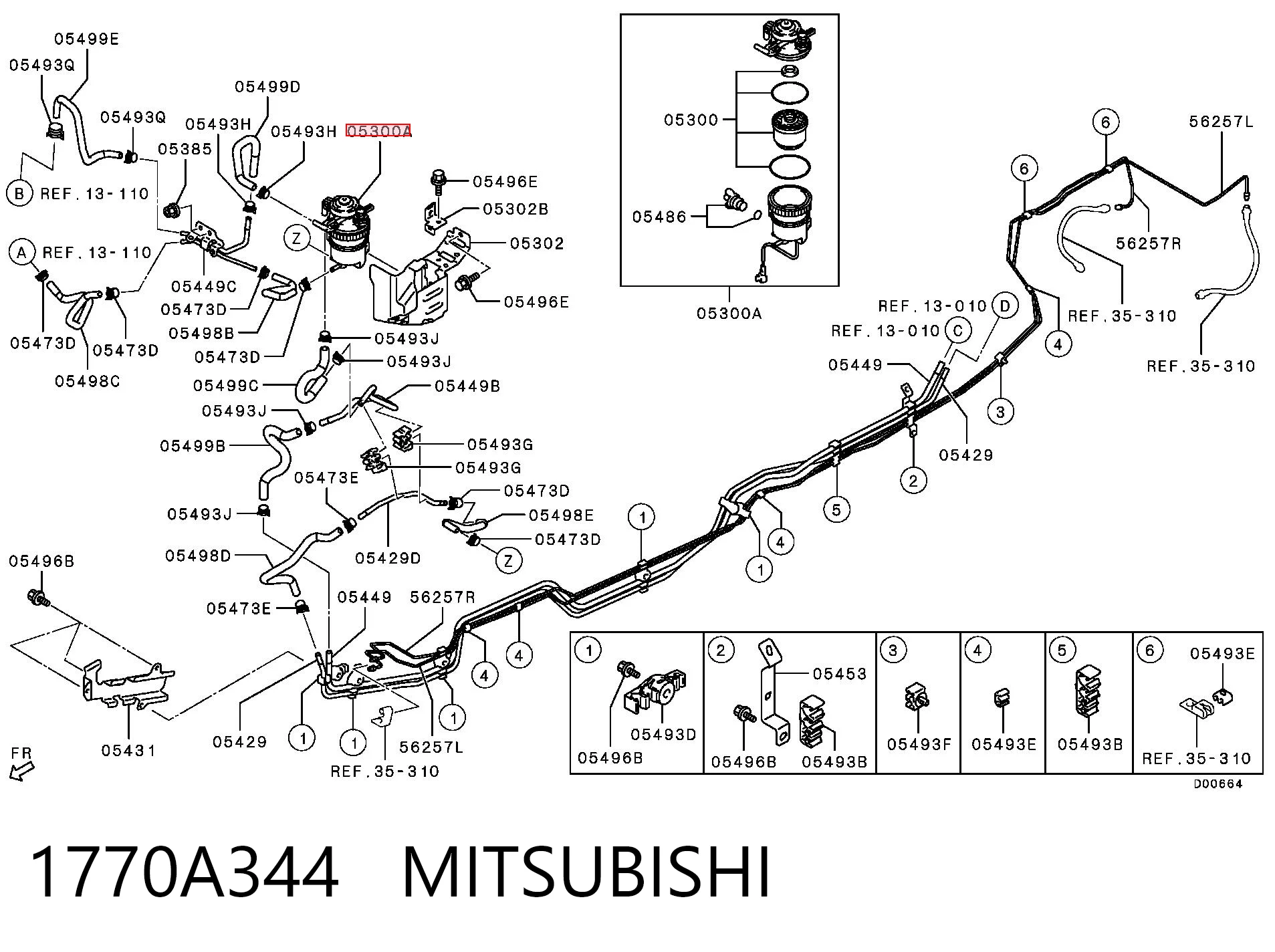 1770A344 Mitsubishi Filtro de combustível