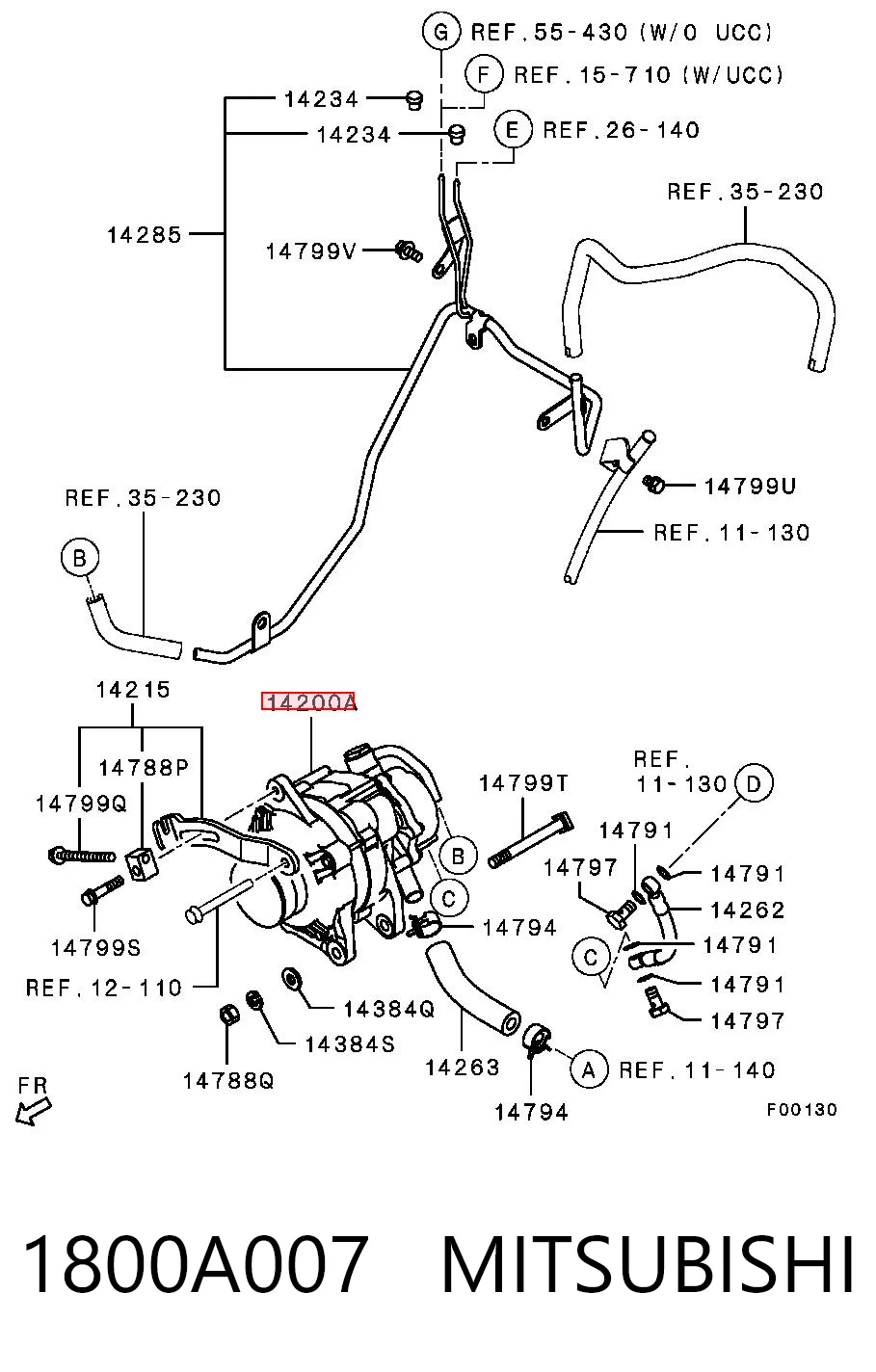 1800A007 Mitsubishi Gerador