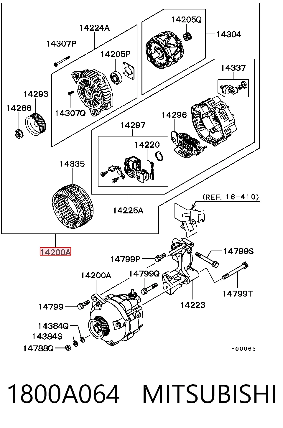 1800A064 Mitsubishi Gerador