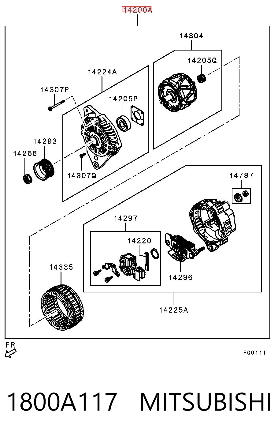1800A117 Mitsubishi Gerador