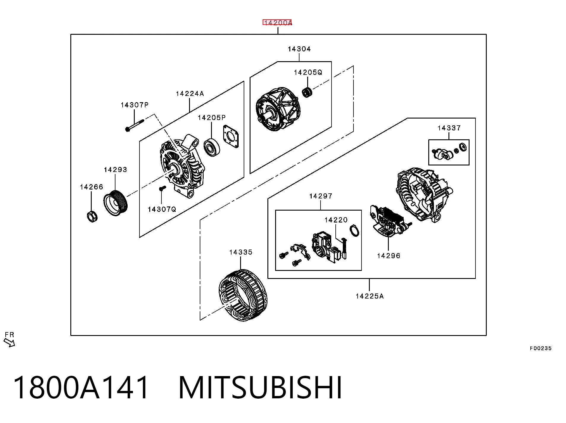 1800A141 Mitsubishi Gerador