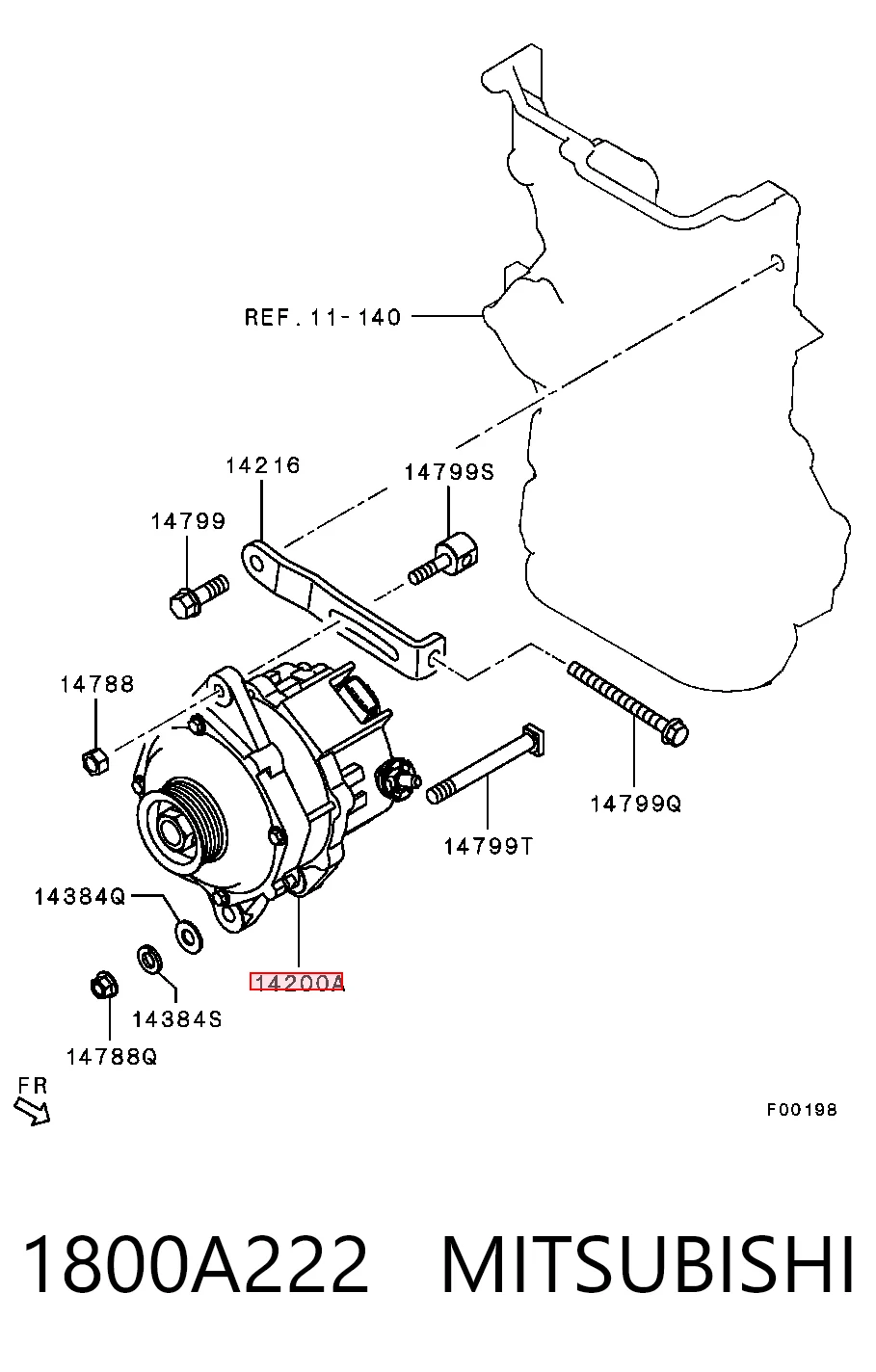 1800A222 Mitsubishi Gerador