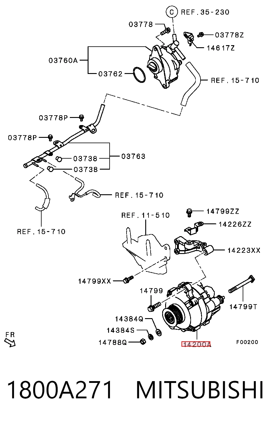 1800A271 Mitsubishi Gerador