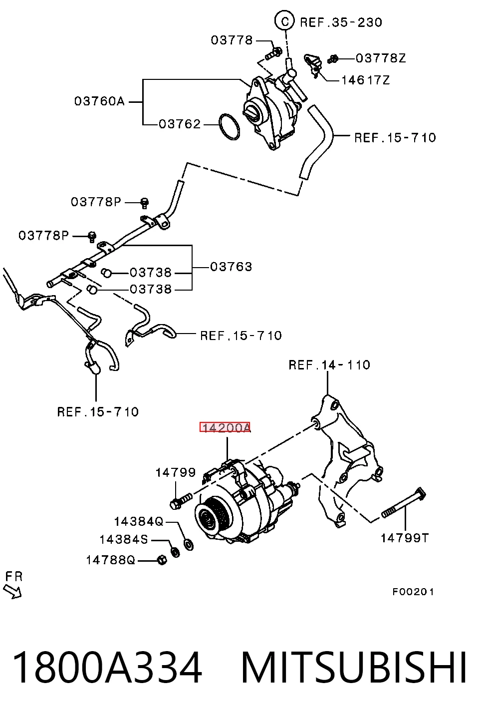 1800A334 Mitsubishi Gerador