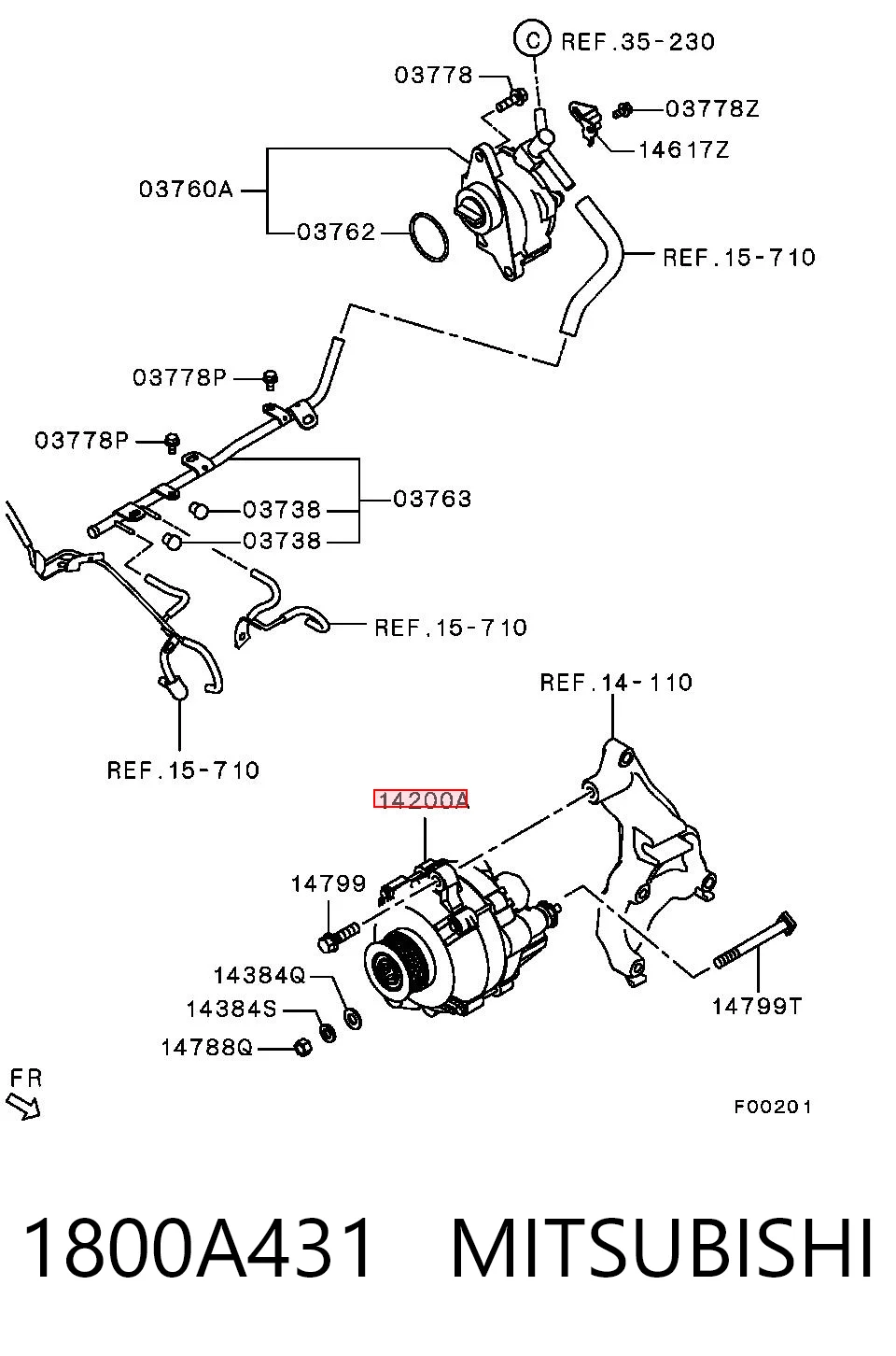 1800A431 Mitsubishi Gerador