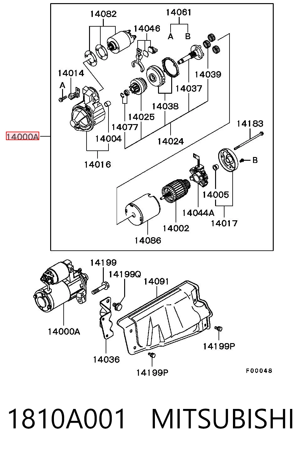 1810A001 Mitsubishi Motor de arranco