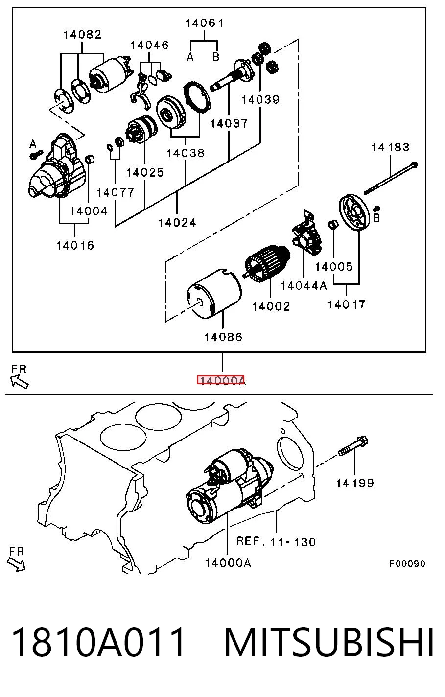 1810A011 Mitsubishi Motor de arranco