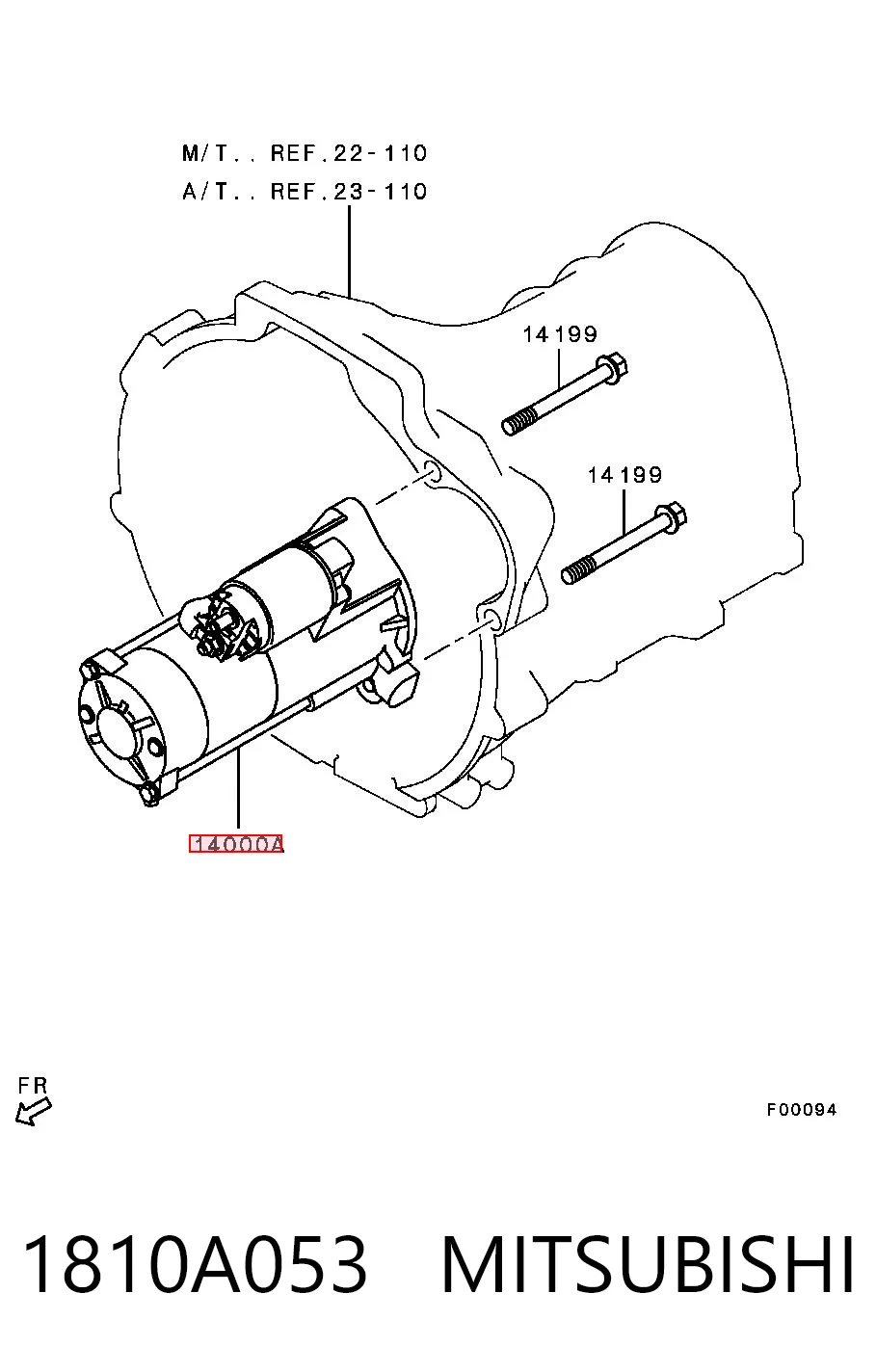 1810A053 Mitsubishi Motor de arranco