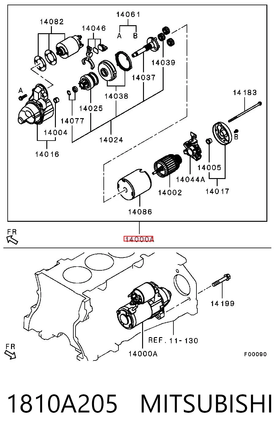 1810A205 Mitsubishi Motor de arranco