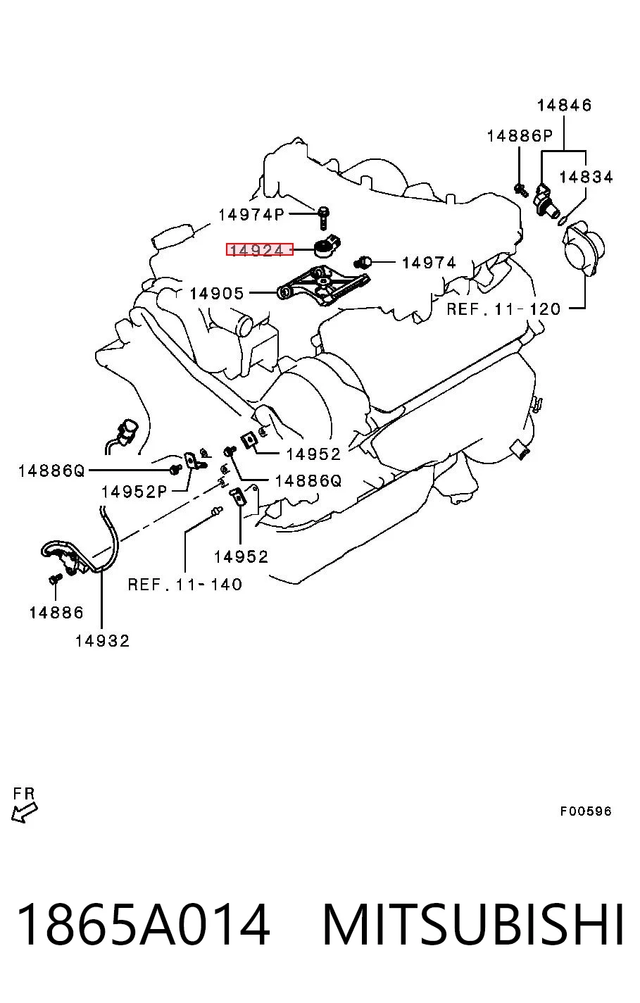 1865A014 Mitsubishi Sensor de detonação