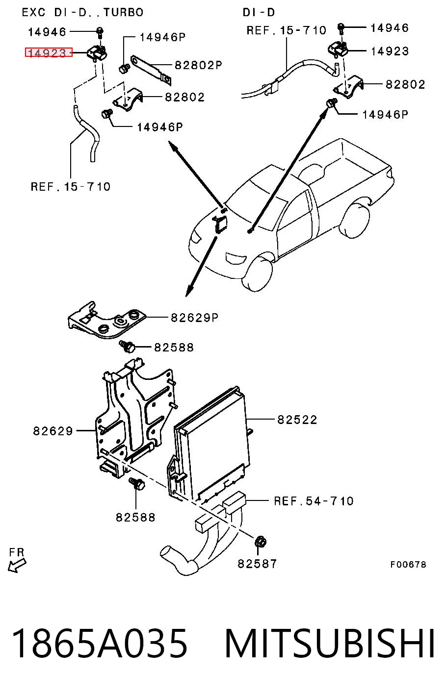 1865A035 Mitsubishi Sensor de pressão de supercompressão