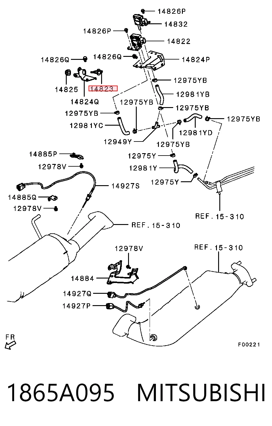 1865A095 Mitsubishi Sensor de temperatura da mistura de ar