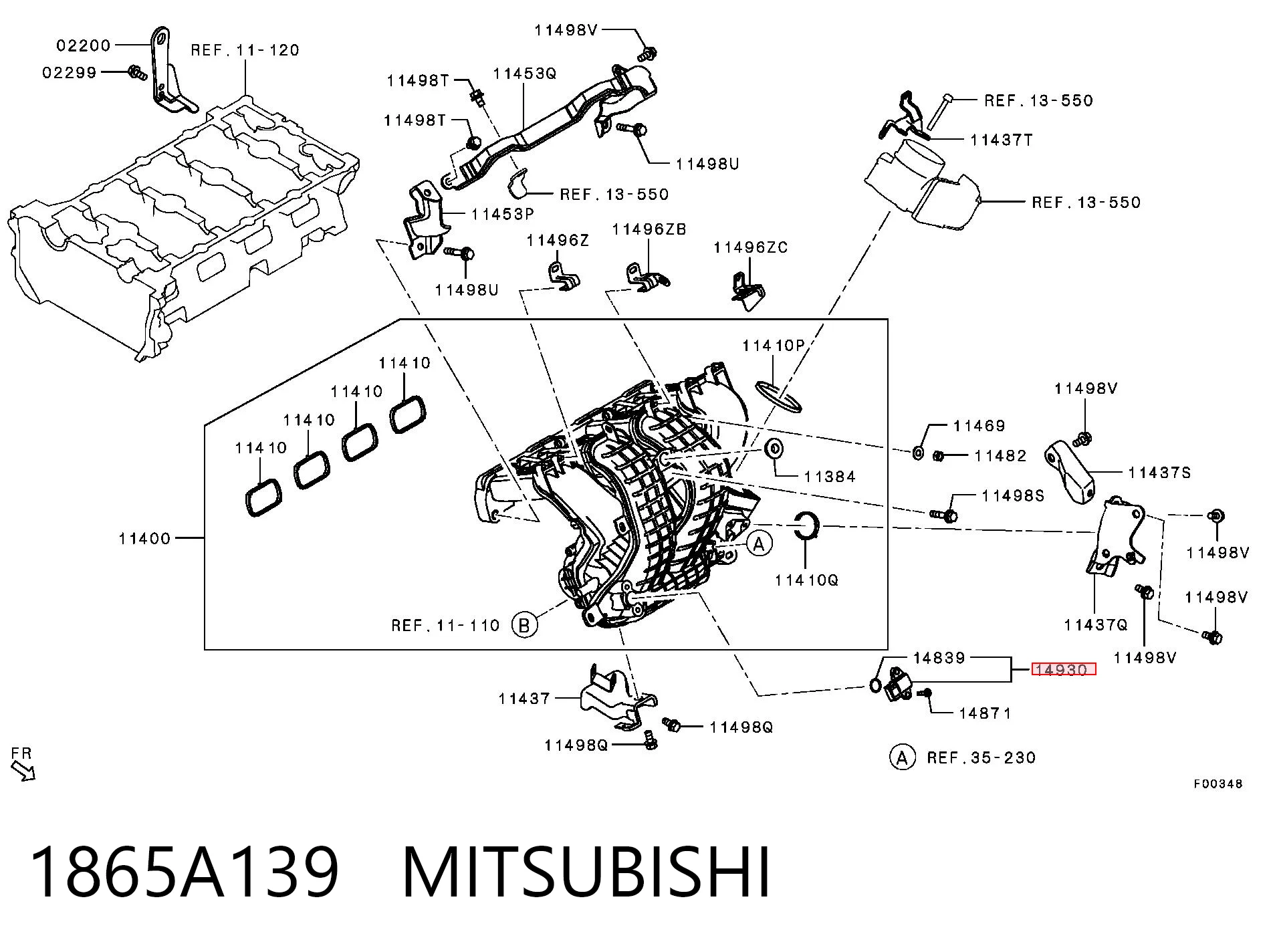 1865A139 Mitsubishi Sensor de pressão no coletor de admissão, MAP