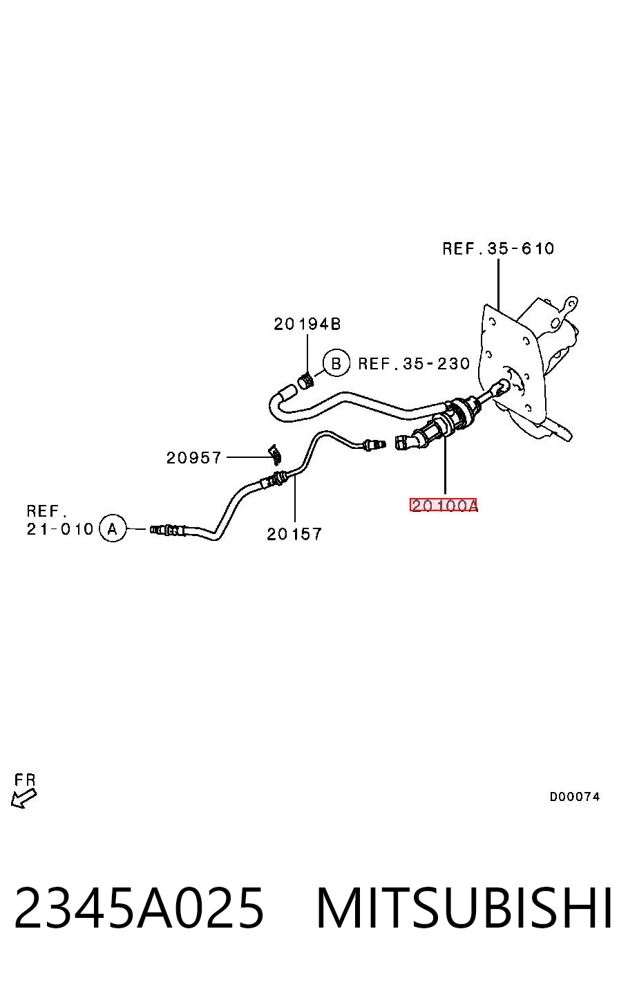 2345A025 Mitsubishi Cilindro mestre de embraiagem