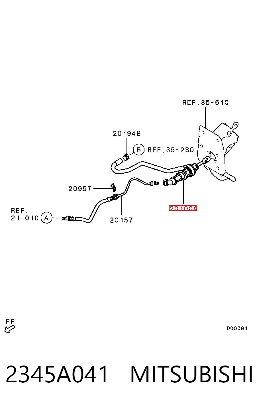 2345A041 Mitsubishi Cilindro mestre de embraiagem