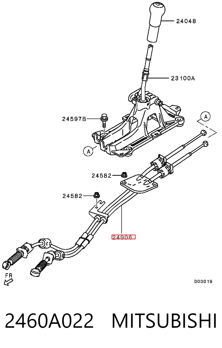 Cabo de mudança duplo para Mitsubishi Colt VII Z3