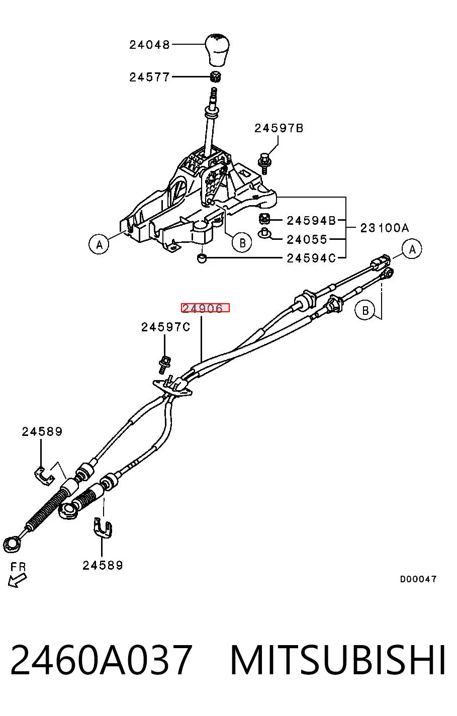 2460A037 Mitsubishi Cabo de mudança (de seleção de velocidade)