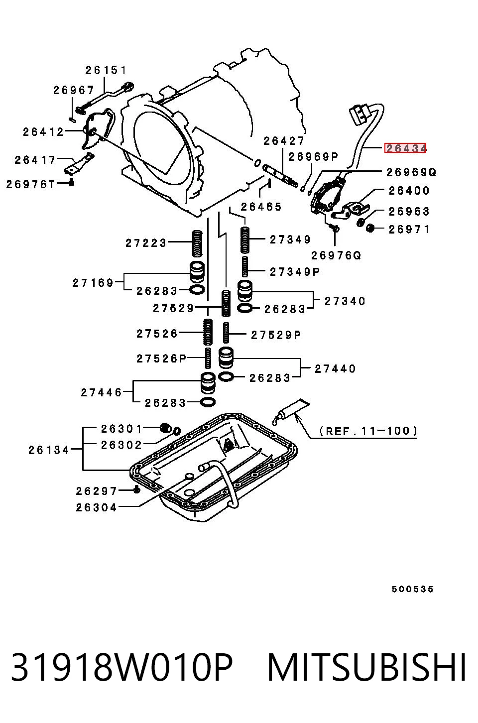 31918W010P Mitsubishi Sensor de posição de seletor da Caixa Automática de Mudança