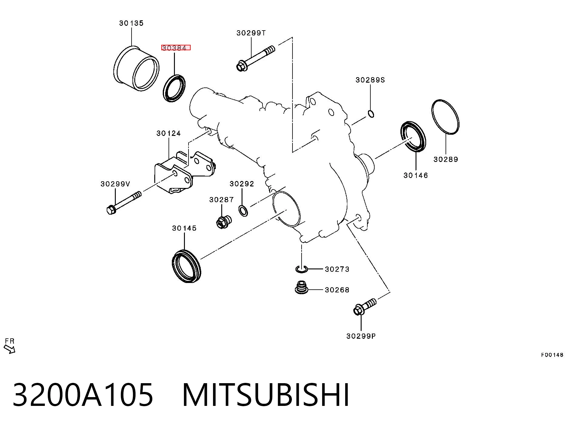 3200A105 Mitsubishi Bucim de saída traseira da caixa de transferência