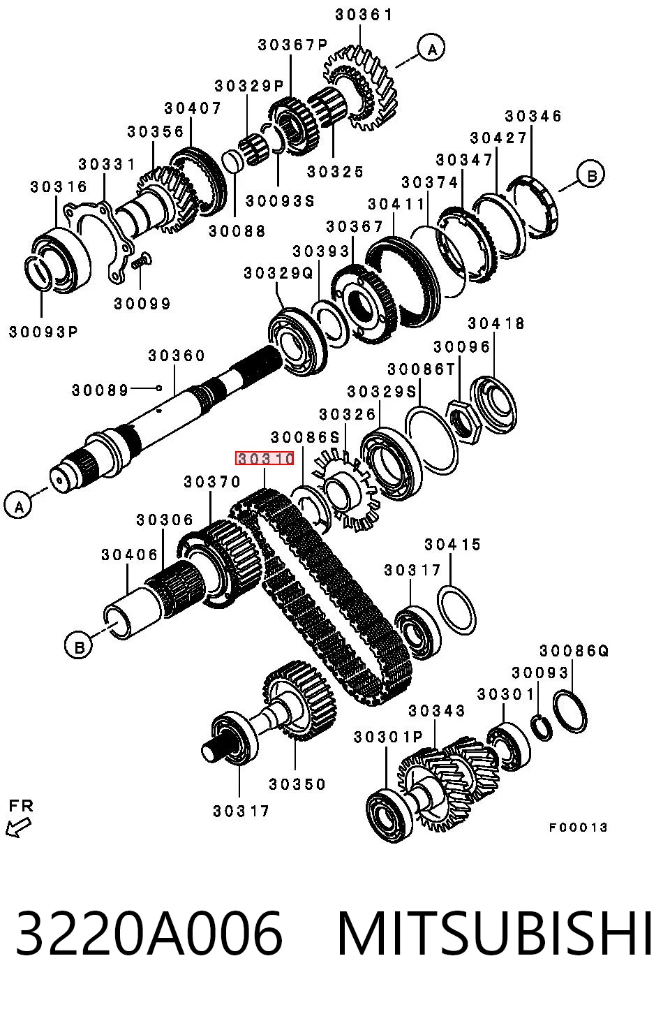 3220A006 Mitsubishi Cadeia de acionamento da caixa de transferência