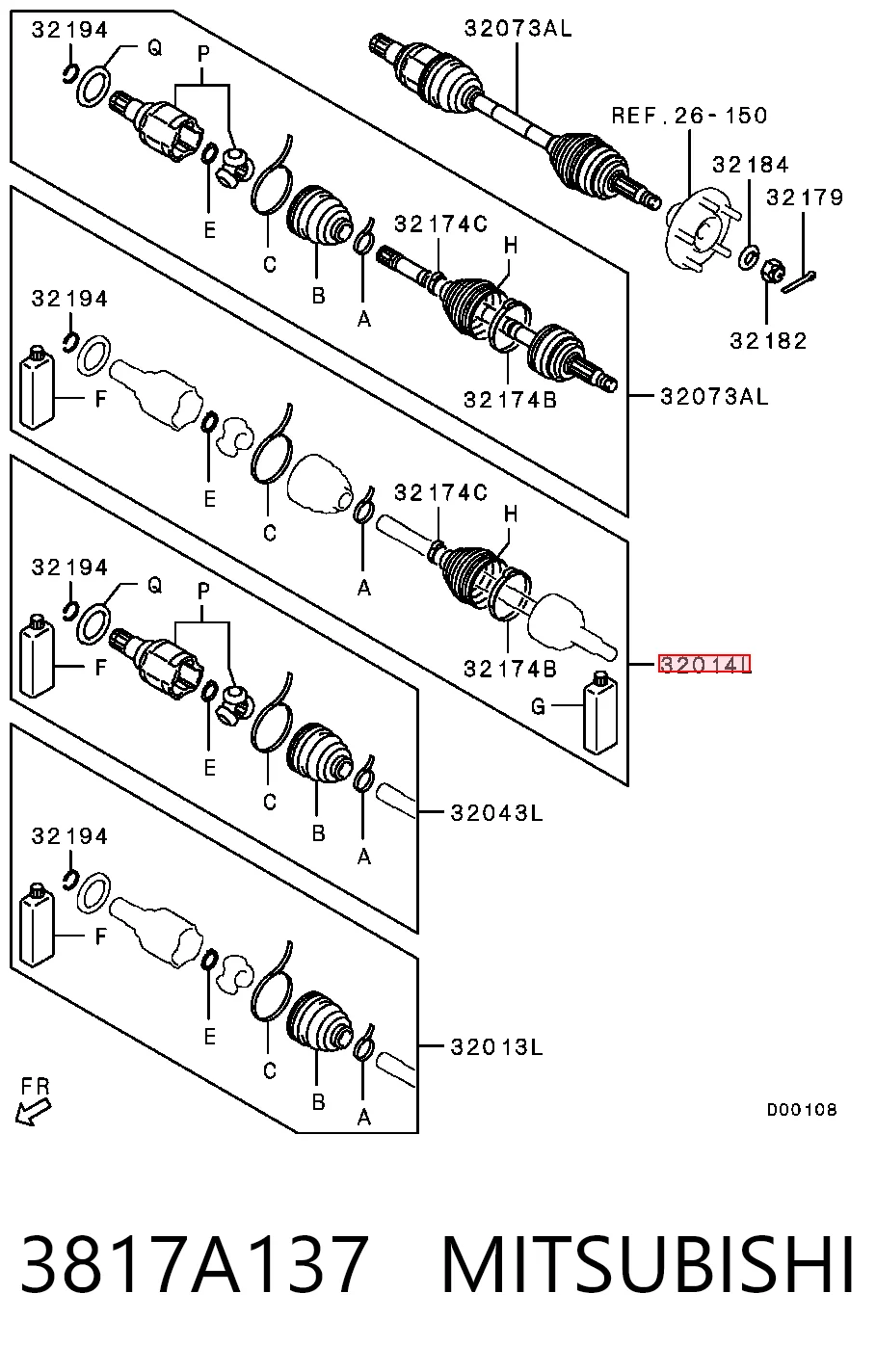 Compre 3817A137 Chrysler Bota de proteção externa de junta homocinética do semieixo dianteiro
