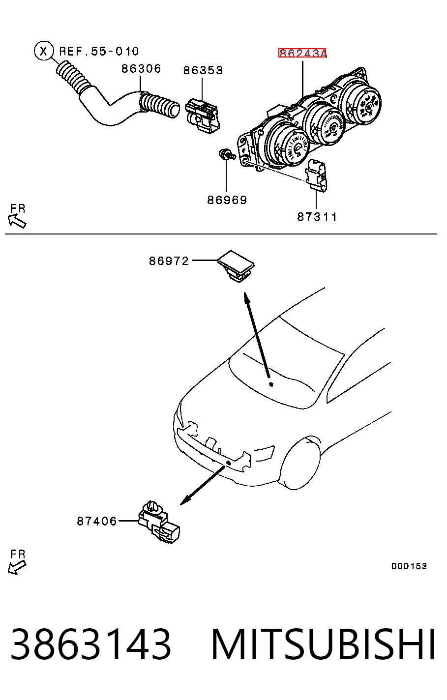 Unidade de controlo dos modos de aquecimento/condicionamento para Mitsubishi ASX  GA