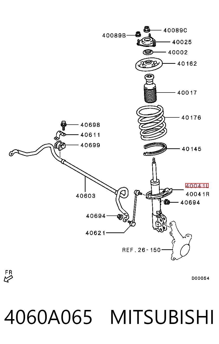 4060A065 Mitsubishi Amortecedor dianteiro esquerdo