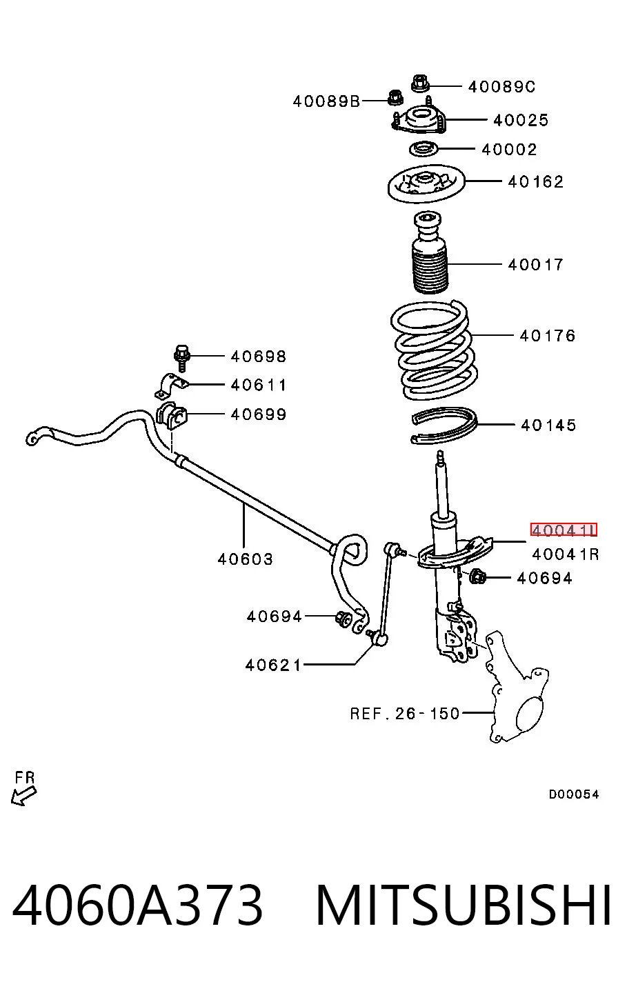 4060A373 Mitsubishi Amortecedor dianteiro esquerdo