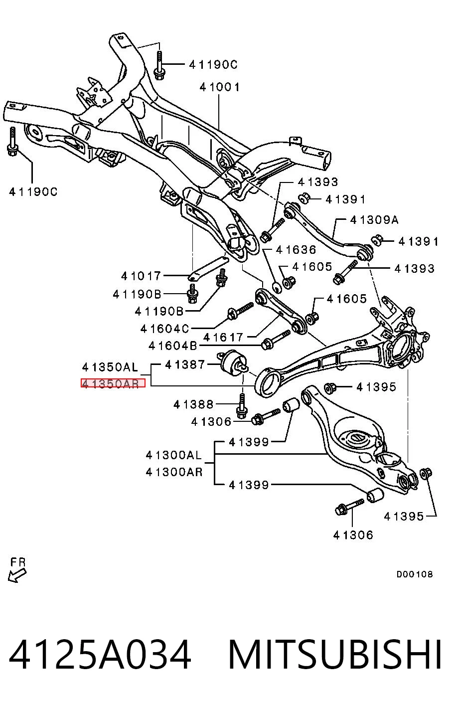 Braço oscilante (tração) longitudinal inferior direito de suspensão traseira Chrysler 4125A014 preço, a partir de 124,29 USD