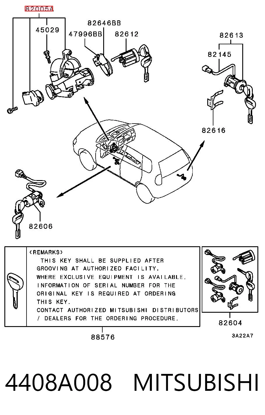 Fecho de ignição Mitsubishi Space Star  DG0 ao melhor preço