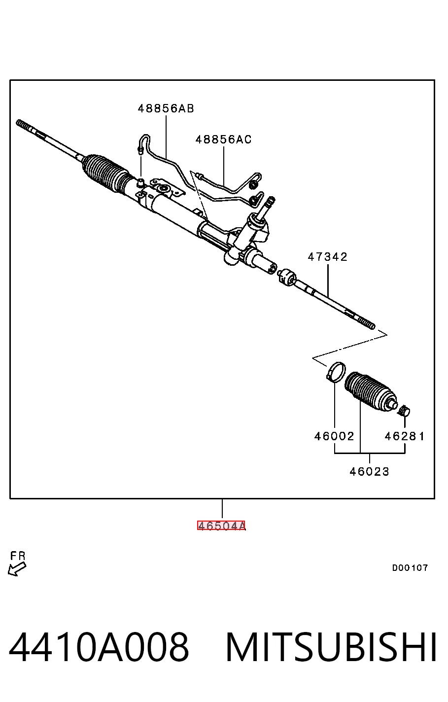 Cremalheira da direção 4410A560 Chrysler