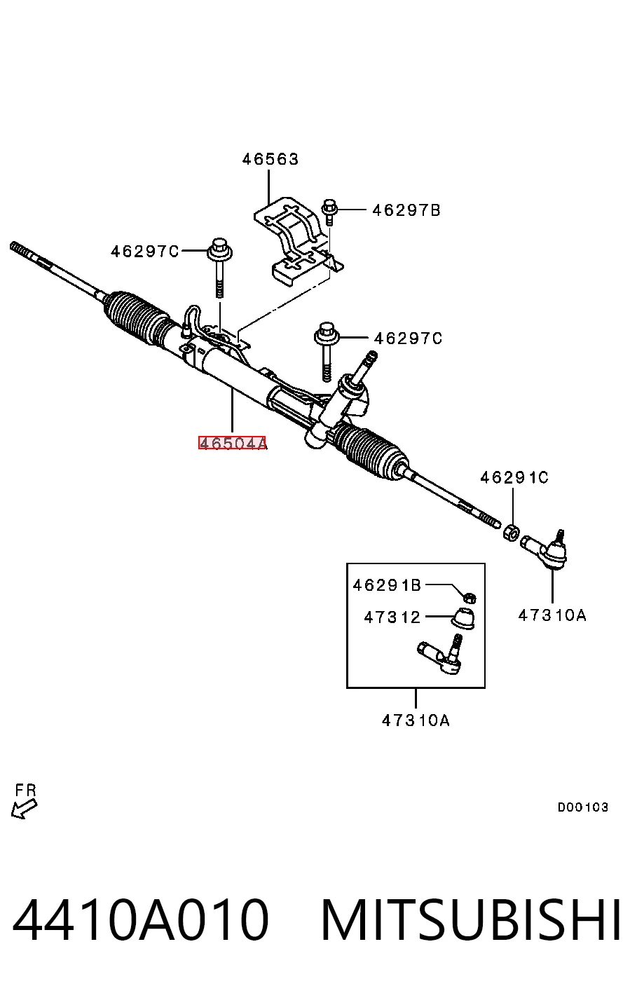 Cremalheira da direção Chrysler 4410A560