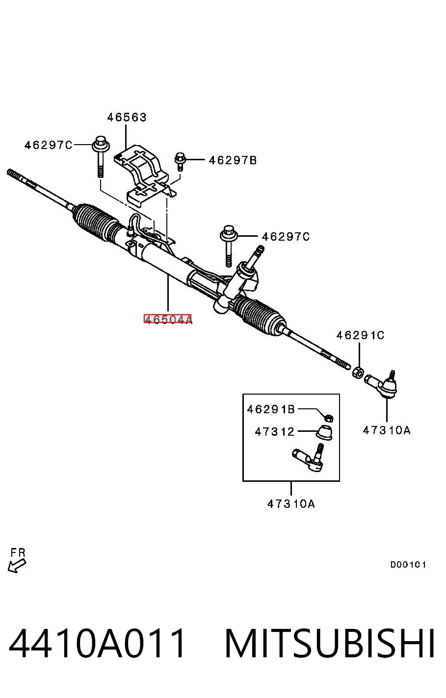 Cremalheira da direção Chrysler 4410A560 preço, a partir de 141,10 USD