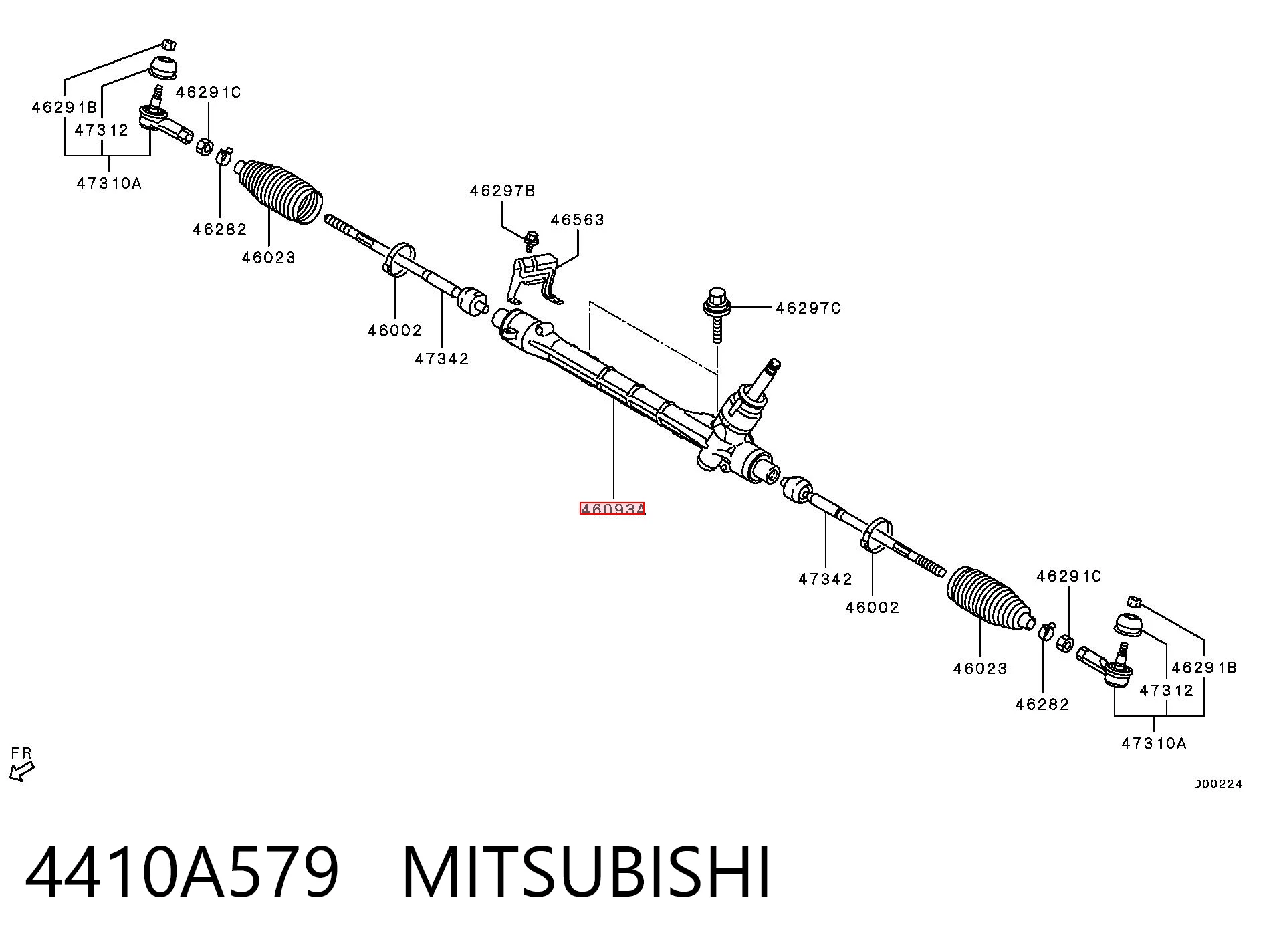 4410A579 Mitsubishi Cremalheira da direção