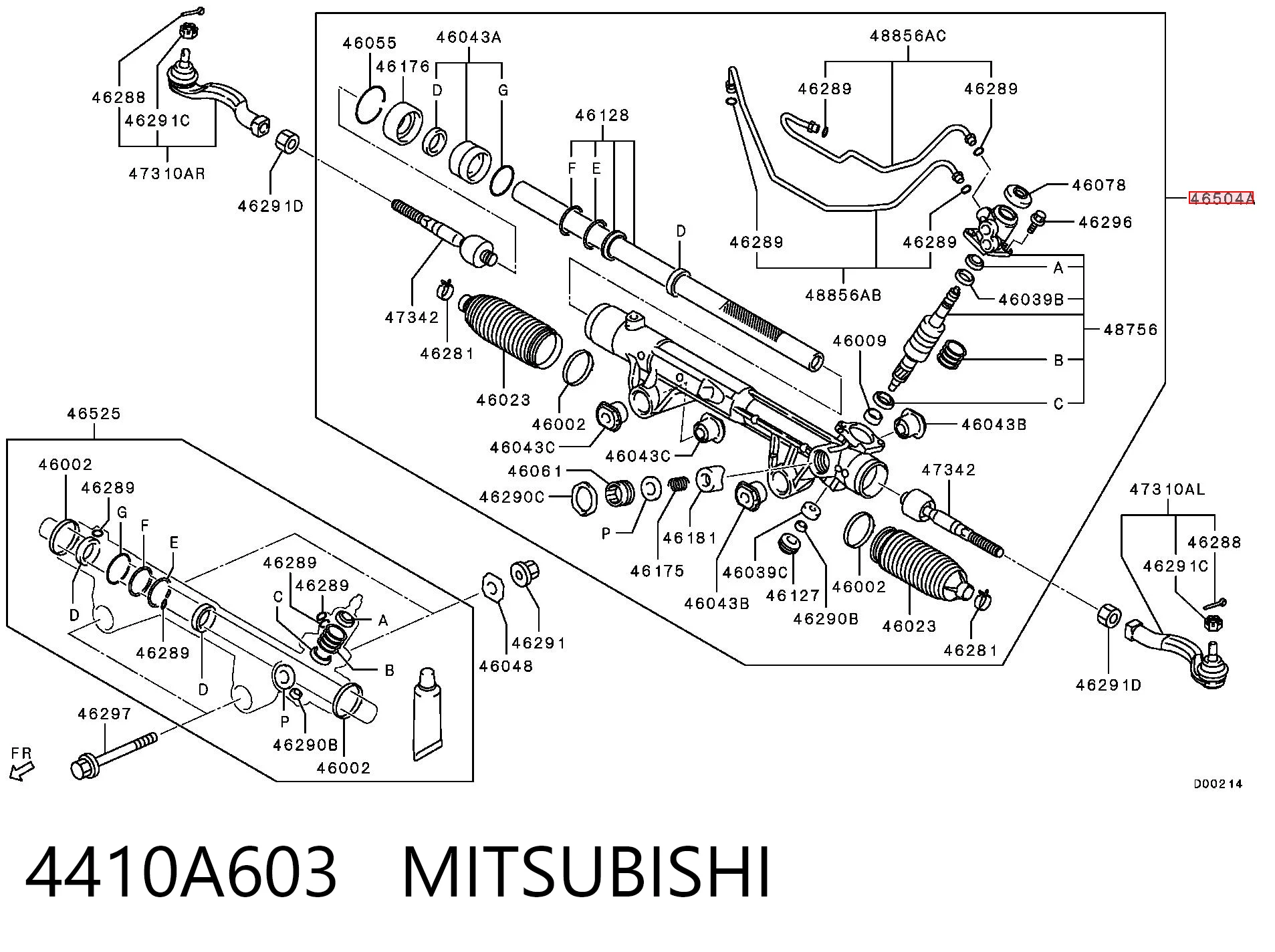 4410A603 Mitsubishi Cremalheira da direção