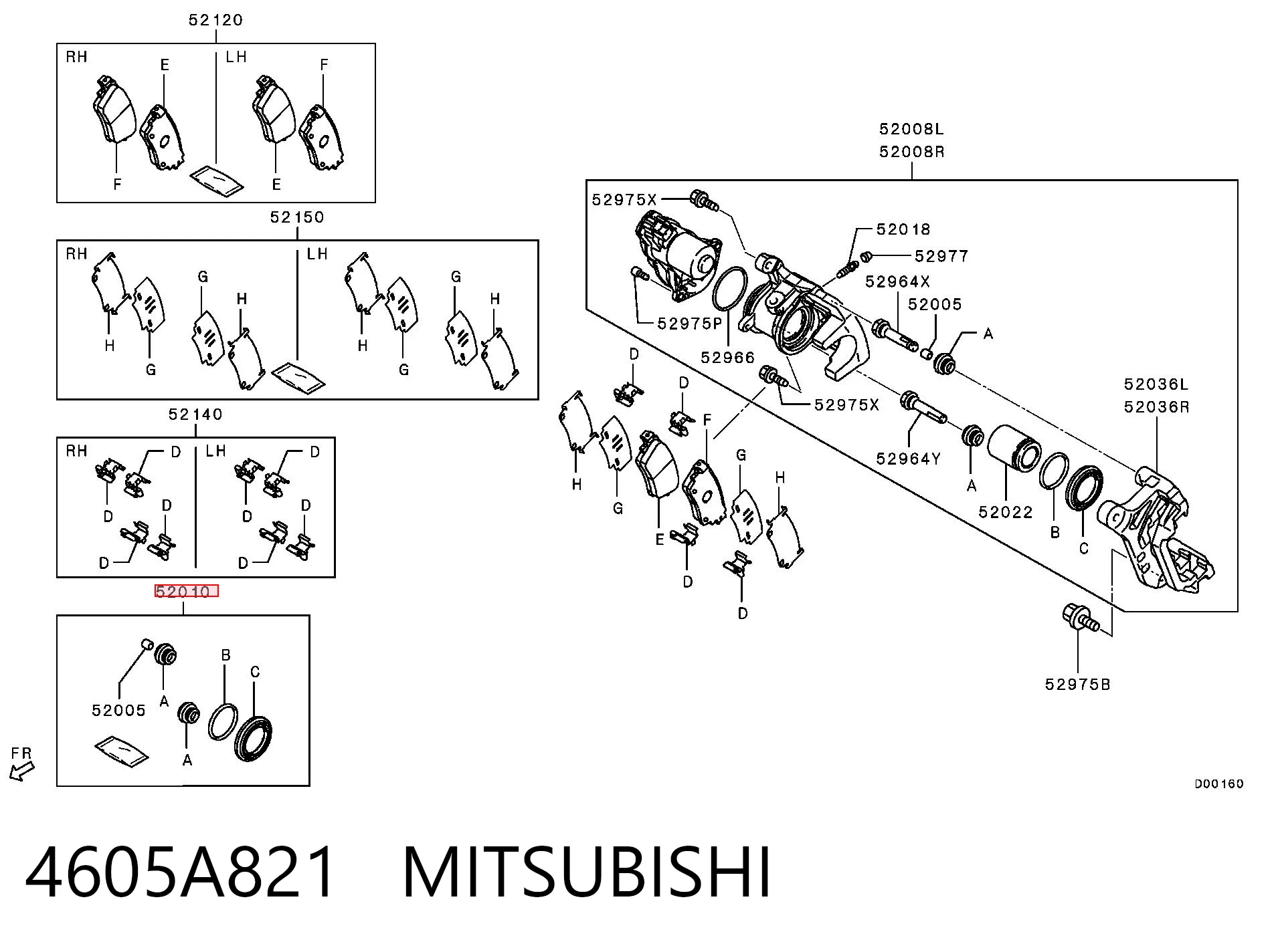 Kit de reparação de suporte do freio traseiro Mitsubishi Outlander preço, a partir de 9,78 USD