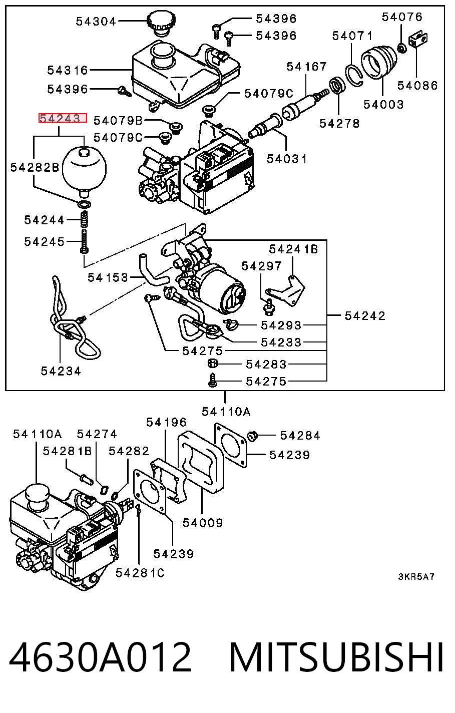 4630A012 Mitsubishi Acumulador hidráulico do freio do sistema