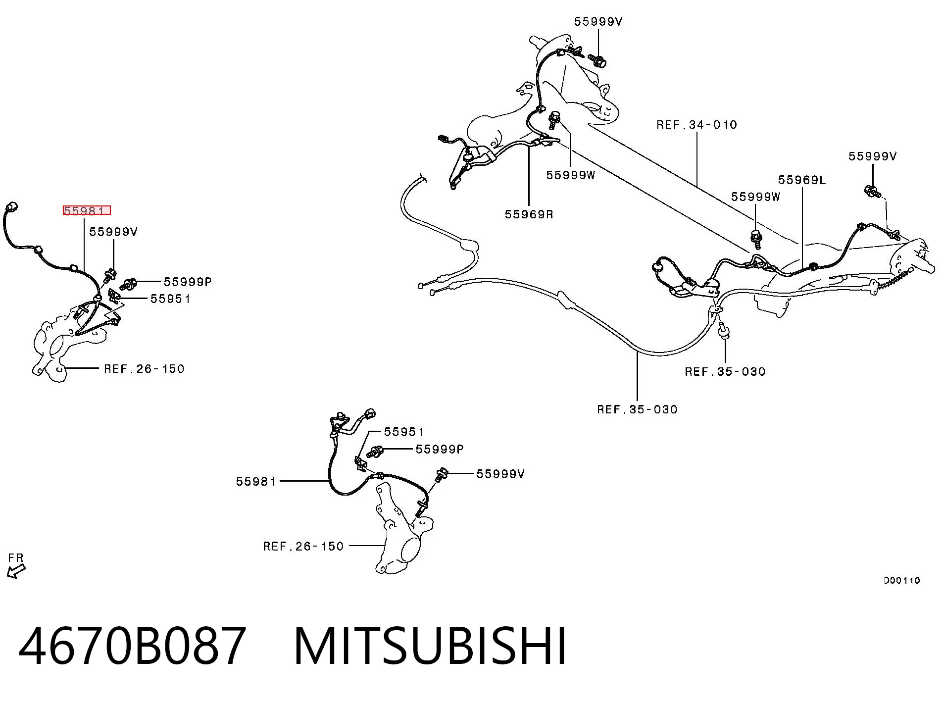 Sensor dianteiro de ABS para Mitsubishi Space Star MIRAGE A0