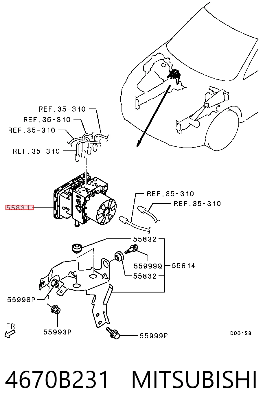 Unidade hidráulico de controlo ABS para Mitsubishi Outlander III GF, GG