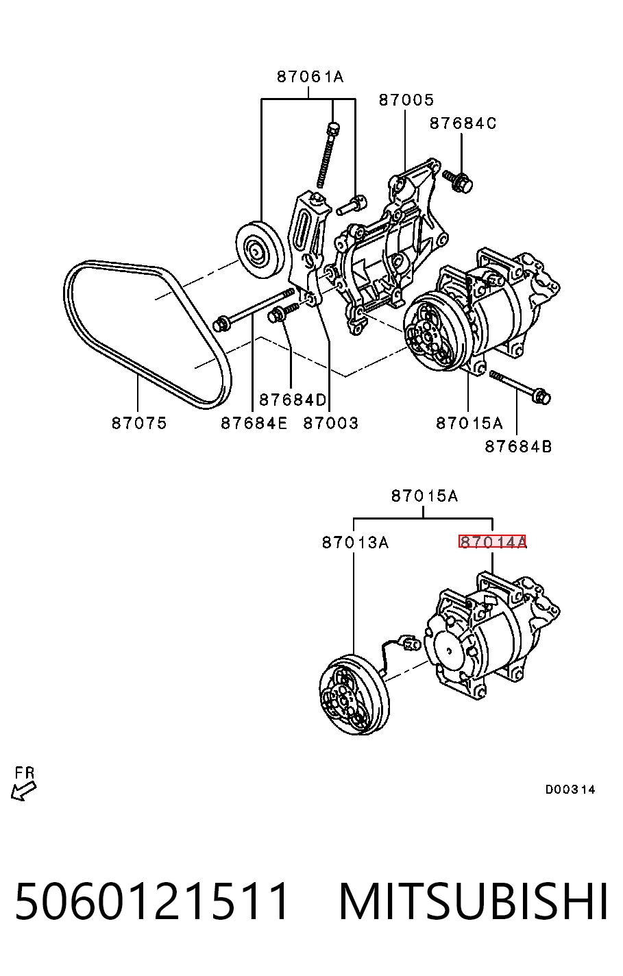5060121511 Mitsubishi Compressor de aparelho de ar condicionado