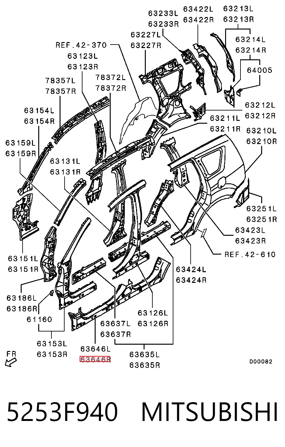 Acesso externo direito Mitsubishi Outlander II CWW ao melhor preço