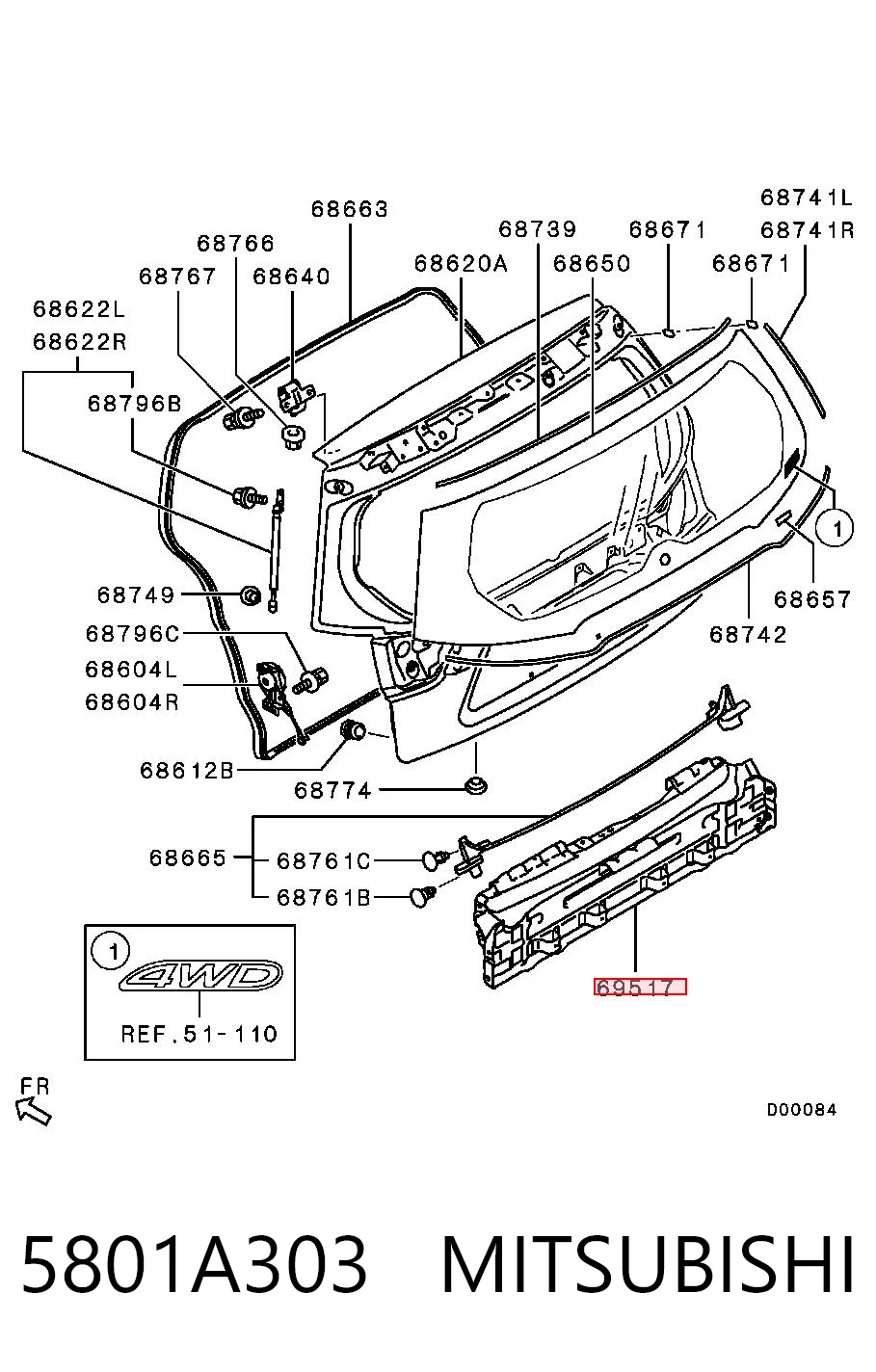Porta traseira (3ª/5ª porta-malas (tampa de alcapão) Chrysler 5801A303 preço, a partir de 123,01 USD