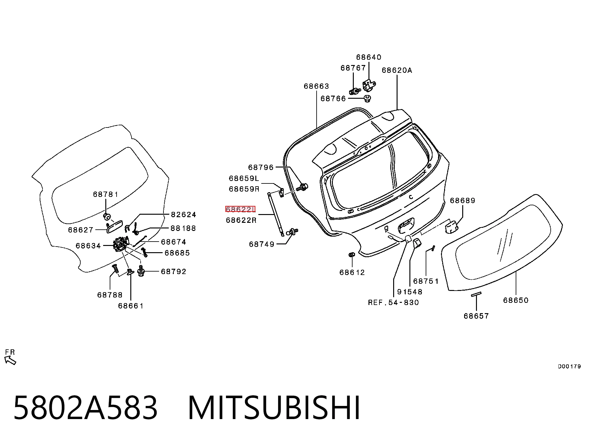 Compre Amortecedor de tampa de porta-malas (de 3ª/5ª porta traseira) Mitsubishi Space Star 