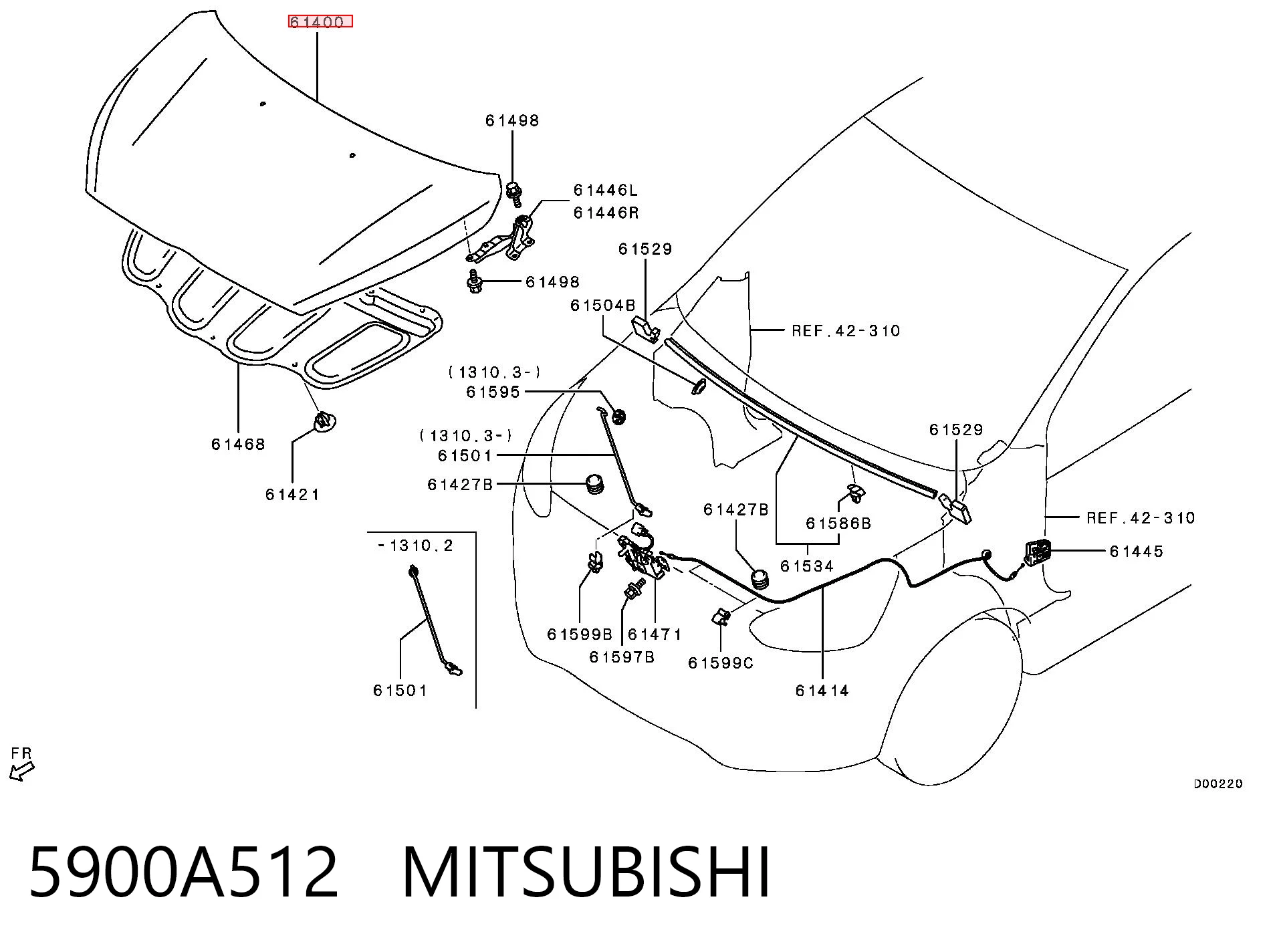 Capota Mitsubishi Space Star MIRAGE A0